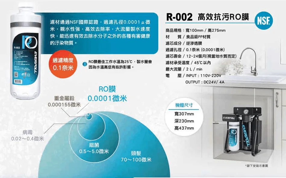 R-002高效抗污RO膜